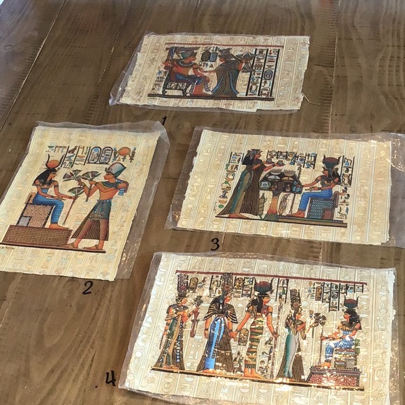Egyptian hand painted replicas on genuine papyrus paper - Picture 1 of 16